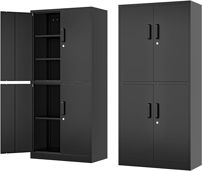 71” Metal Storage Cabinet-Lockable File Garage Tool Cabinets by Fesbos