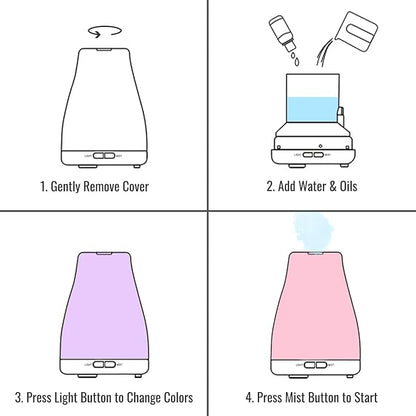 HealthSmart Essential Oil Diffuser, Cool Mist Humidifier and Aromatherapy - Image 4