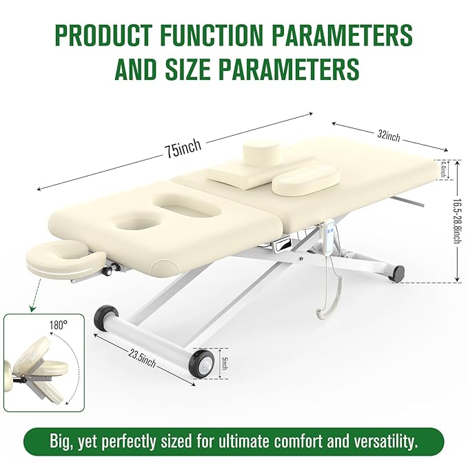 Electric Massage Table, Electric Lift Motor Height adjustable and Manual - Image 2