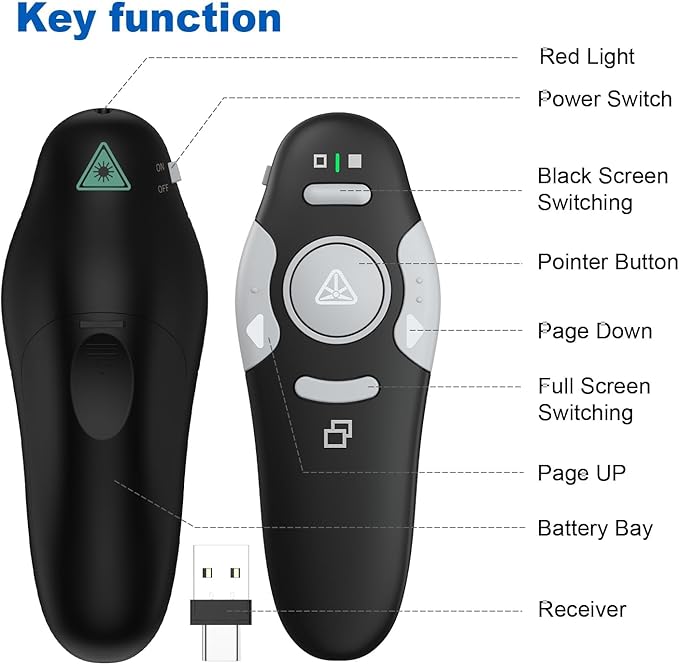 QUI Presentation Clicker Wireless Presenter Remote Clicker - Image 7