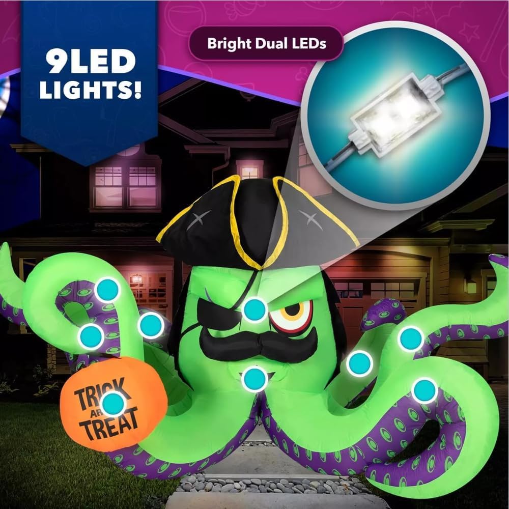 12FT Length Halloween Inflatable Pirate Octopus Outdoor Decoration