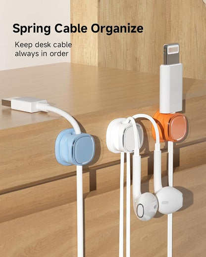9 Pack Cord Organizer, Spring Cable Management, Adhesive Cute Cable Holder Clips - Image 2