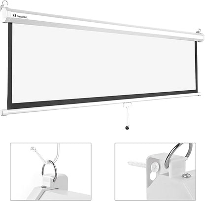 Instahibit 72" 16:9 Manual Pull Down Projector Screen 4K Self-Locking Home - Image 6