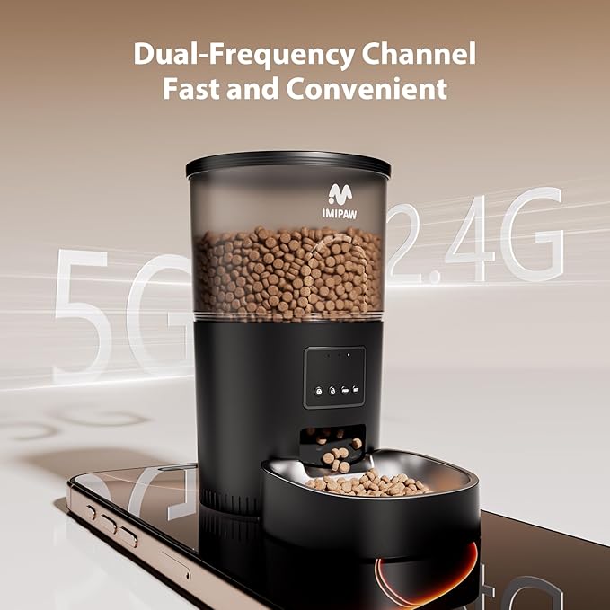 IMIPAW Automatic Cat Feeder, 5G WiFi Food Dispenser - Image 2