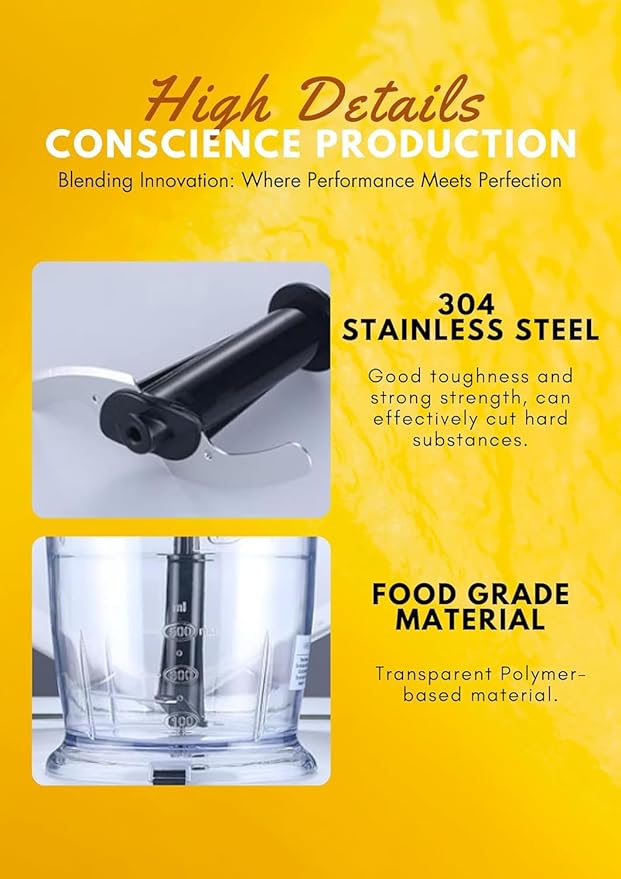 MegaWise Pro Titanium Reinforced 5-in-1 Immersion Hand Blender, Powerful 400W - Image 5
