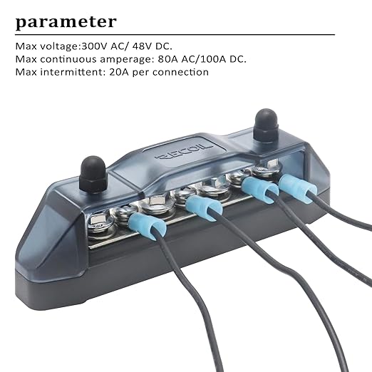 Recoil BBS43-P Bus Bar 4 x M5 Studs 3 Screw Terminals Power Distribution Block - Image 6