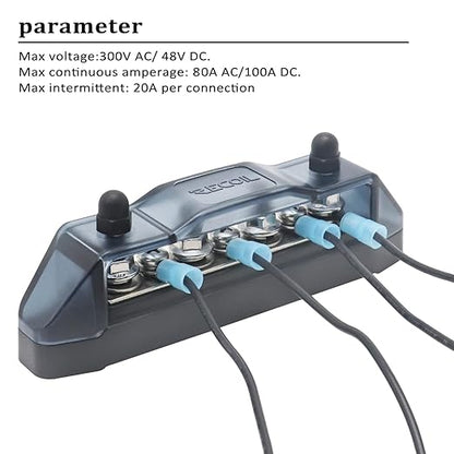 Recoil BBS43-P Bus Bar 4 x M5 Studs 3 Screw Terminals Power Distribution Block - Image 6