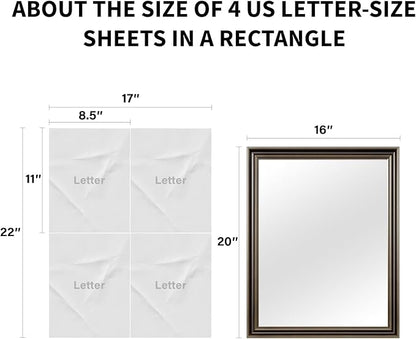 Retro Copper Effect Framed Wall Mirror, 16x20 Rectangle Mirror, - Image 5