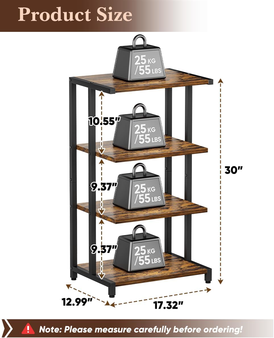 17.3" Game Console Stand, 4-Tier Gaming Consoles Shelf for Living Room, ...