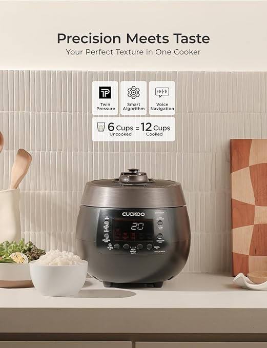 CUCKOO Twin Pressure Rice Cooker 6-Cup Uncooked / 12-Cup Cooked - Image 2