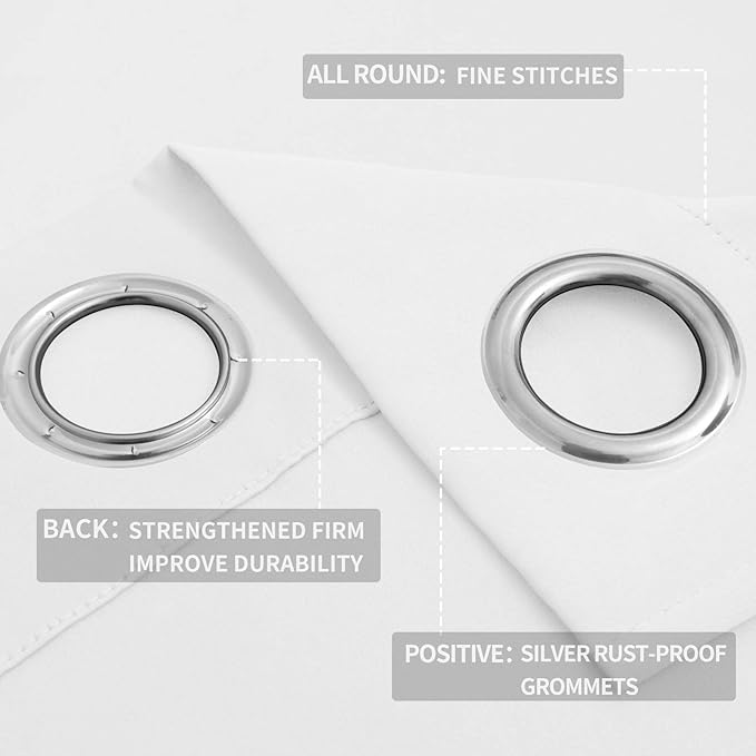 Easy-Going Blackout Curtains for Bedroom, Solid Thermal Insulated Grommet and - Image 4