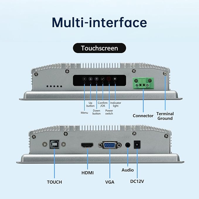 8-Inch Industrial Touch Screen Monitor, Ratio 16:10 Embedded PCAP Touchscreen - Image 6