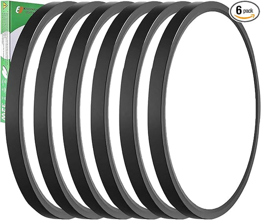 6PK 15.8 Inch LED Flush Mount Ceiling Light Black, 3000K/4000K/6000K CCT by FY+WISDOM+FLY+LIGHTING