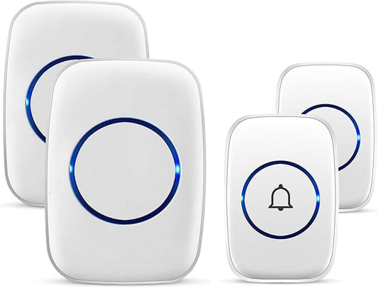 Wireless Doorbell, Waterproof Door Bell Kit, Distinguish front and rear doors by FullHouse