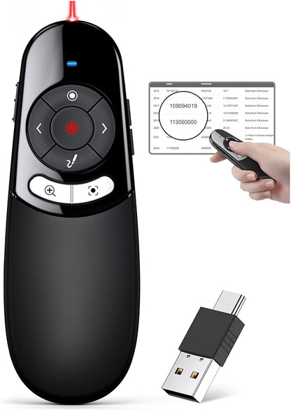 2 in 1 USB Type C Spotlight Presentation Clicker, Advanced Digital Highlighting by TITIANCOOLPresenter