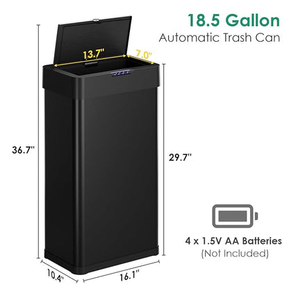 Arlopu Automatic Trash Can, Sensor Motion Stainless Steel Garbage Bin, - Image 3