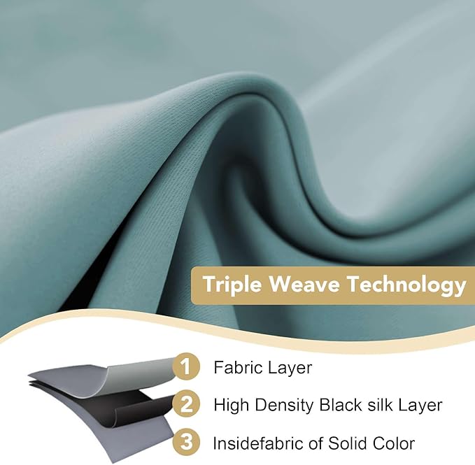 H.VERSAILTEX Blackout Curtains for Bedroom Thermal Insulated Room Darkening - Image 3