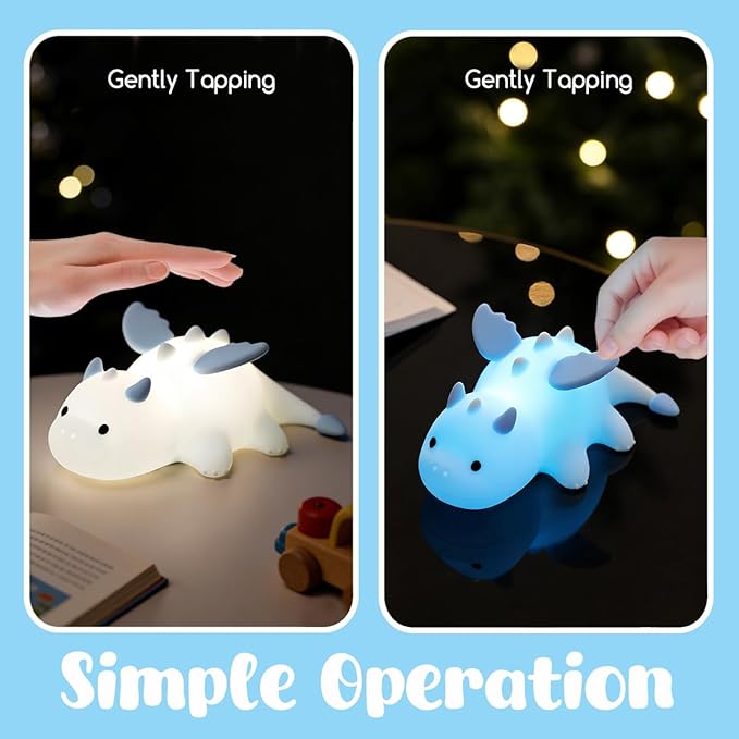 Dragon Night Light, Cute Baby Dragon Gifts, Soft Silicone Lamp - Image 4