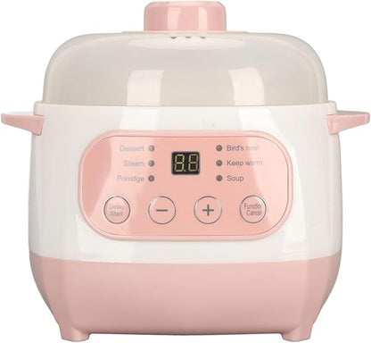 Stew Pot Cooker, Electric Ceramic Slow Cooker 1L 200W, Anti Dry Burn Rice Soup - Image 9