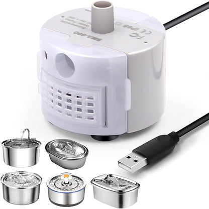 Cat Water Fountain Pump for 3.2L/108oz Stainless Steel Cat Water Fountain and by Petilog