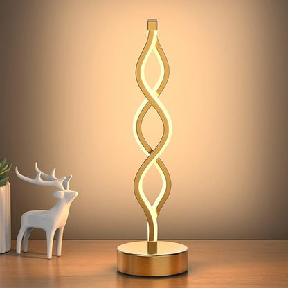 NUÜR Gold Infinity Spiral LED Table Lamp, Lamps by NU%C3%9CRLightning
