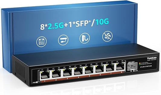 8 Port 2.5G Unmanaged Desktop Ethernet Switch by YuanLey