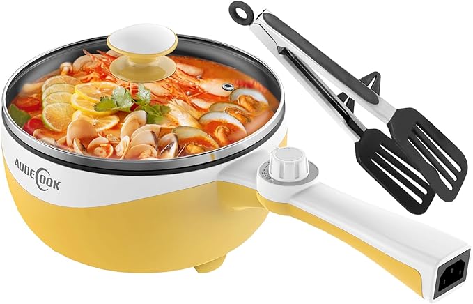 Audecook Hot Pot Electric, 1.7L Mini Electric Skillet Portable Nonstick Sauté by Audecook