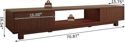 Maggym 70″ TV Stand with Storage, Modern Media Console with 2 Doors and Open - Image 2