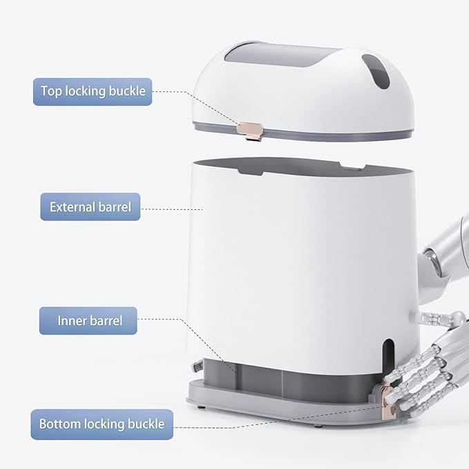 ELPHECO Bathroom Trash Can, 2.5 Gallon Motion Sensor Waterproof Trash Bin - Image 7