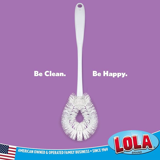 LOLA Toilet Bowl Brush w/Curved Head, Coated Wire, Durable Poly Bristles - Image 5