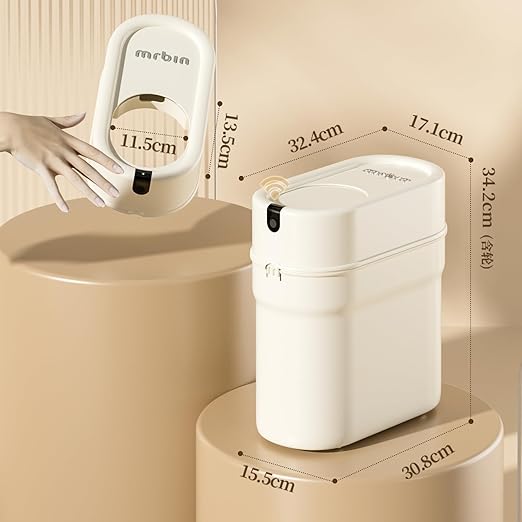 MRBIN Slim Pull Out Automatic Bagging Bathroom Trash Can, 10L/2.6gal Touchless - Image 6
