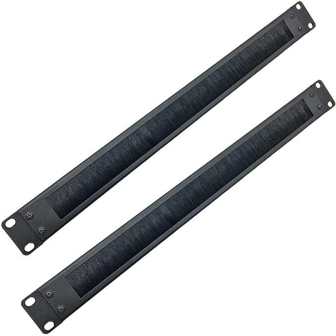 Jingchengmei 2 Pack-1U Brush Panel 19-inch Rack Mount Disassembled Cable by JINGCHENGMEI