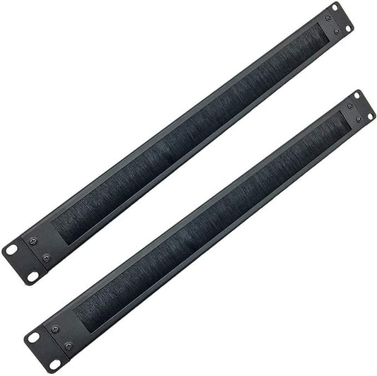 Jingchengmei 2 Pack-1U Brush Panel 19-inch Rack Mount Disassembled Cable by JINGCHENGMEI