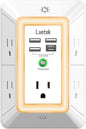 Multi Plug Outlet Surge Protector by Lvetek