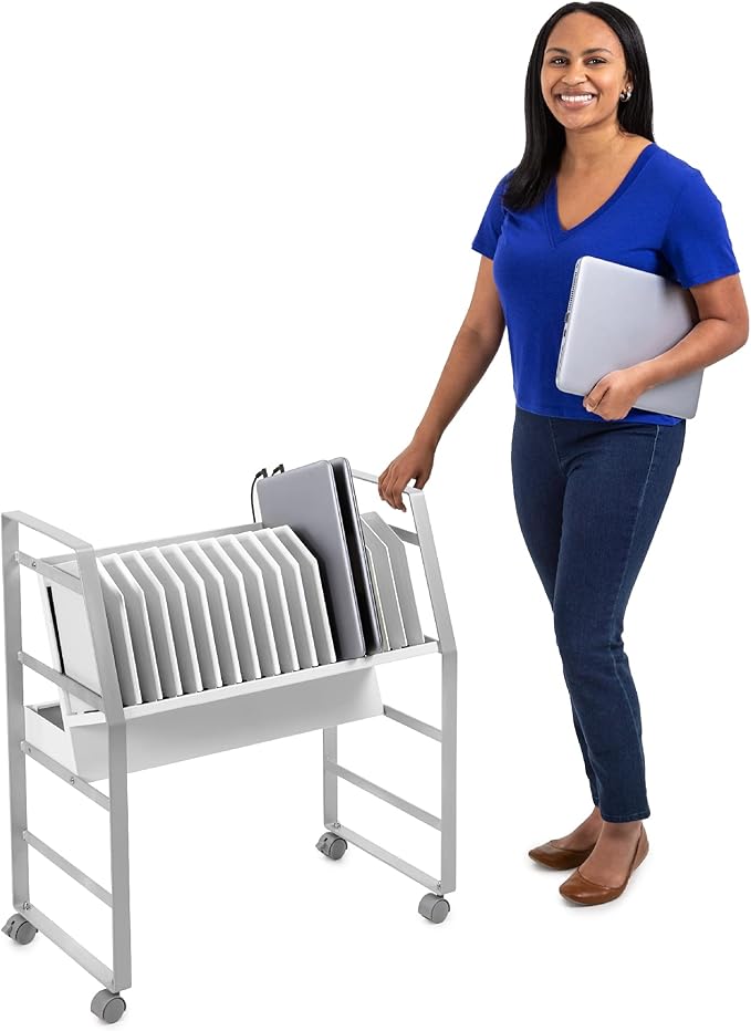 Line Leader 16-Device Mobile Charging Station | Steel Rolling Cart - Image 9