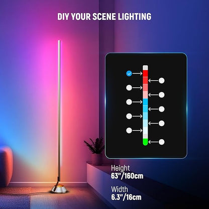 NEEWER Smart RGBW Floor Lamp, 1500lm LED Standing Corner Light Compatible - Image 6