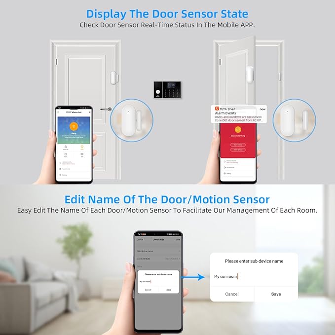 LWOHSI A108F Alarm System for Home Security, WiFi+GSM 4G DIY Alarm Kit - Image 4