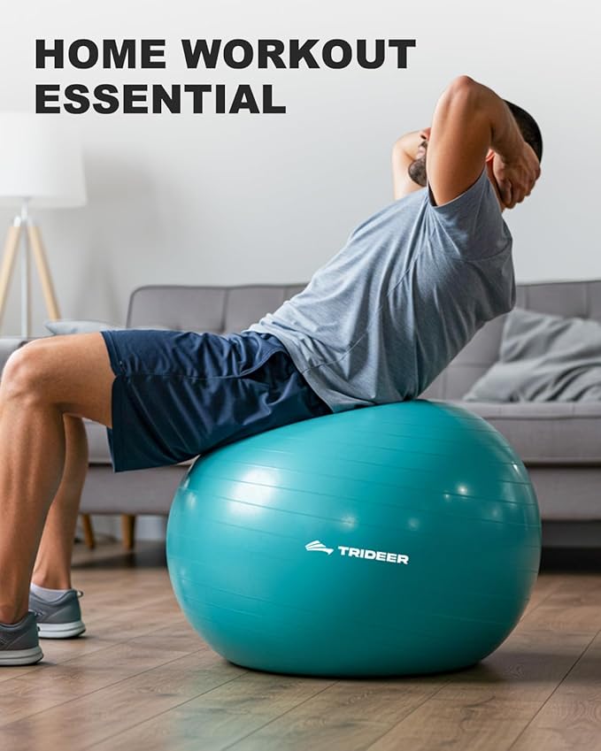 Trideer Exercise Ball for Yoga, Pilates & Fitness – Stability Ball Equipment - Image 4