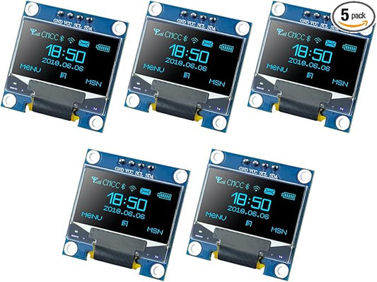 Hosyond 5 Pcs 0.96 Inch OLED I2C IIC Display Module 12864 128x64 Pixel SSD1306 by Hosyond