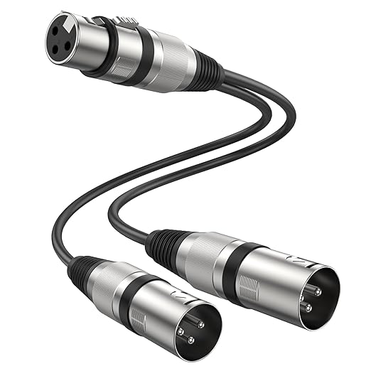 MOSWAG XLR Y Splitter Female to 2 Male, 3 Pins Female to Dual Male Balanced by MOSWAG