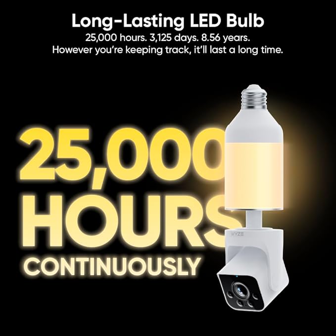 WYZE Bulb Cam Security Camera, 2K HD Outdoor Light Bulb Camera, Color Night - Image 13