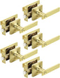 Mengico 5 Pack Gold Privacy Lever Door Handle Interior by Mengico