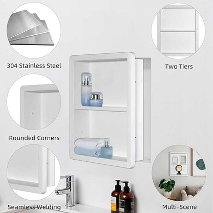 Shower Niche 14x18, Recessed Medicine Cabinet Without Mirror, 304 Stainless - Image 4