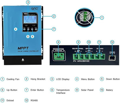 60A MPPT Solar Charge Controller 12V24V48V Auto Battery Regulator Solar Panel - Image 6