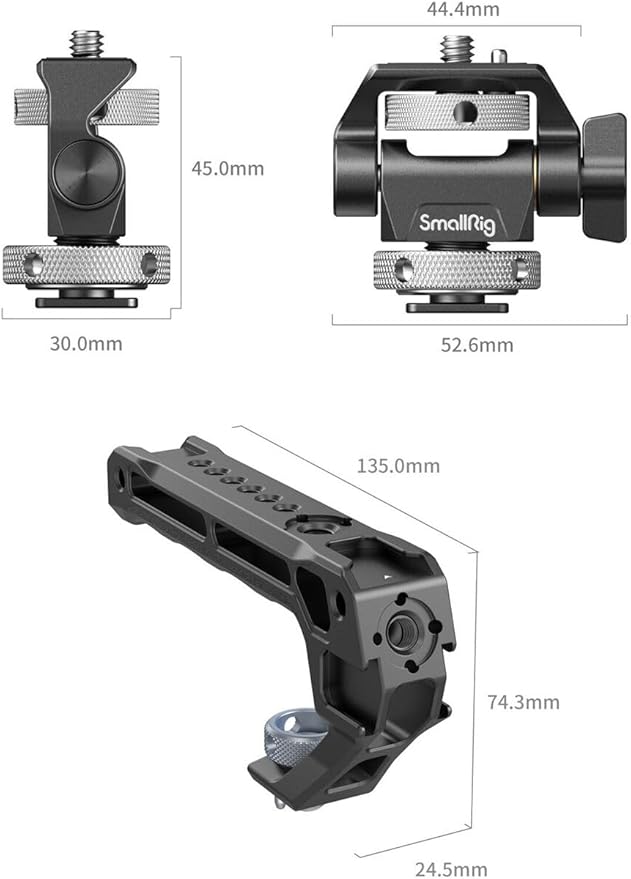 SMALLRIG Top Handle with Monitor Mount Kit, with 3/8"-16 Locating Holes - Image 3