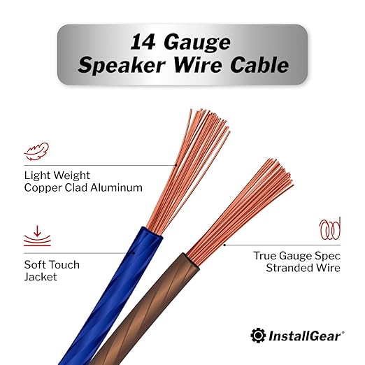 InstallGear 14 Gauge Speaker Wire Cable, 14 AWG Speaker Wire Cable, True Spec - Image 2