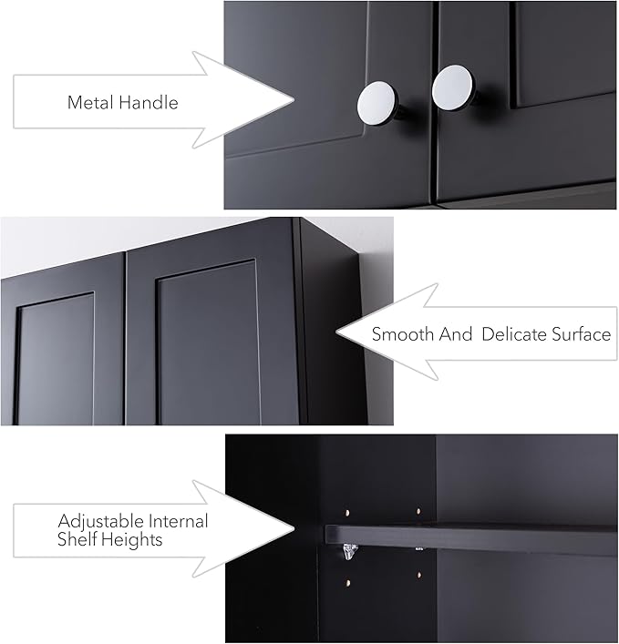 Matte Black Wall Mount Medicine Cabinet - Image 4
