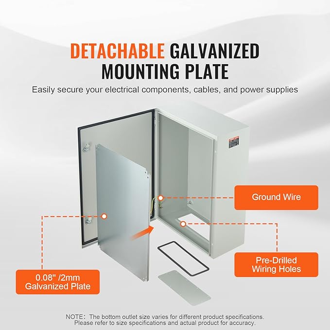 VEVOR Steel Electrical Box, Cold Rolled Steel Electrical Enclosure Box - Image 5