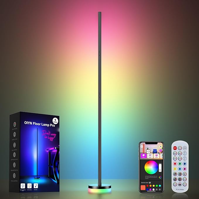 OIYN Corner Floor Lamp, RGBICW LED Corner Lamp by ShineYourWolrd