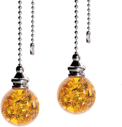 Amber Pull Crystal Glass Ice Cracked Ball Pull Chain by LONGSHENG-SINCE2001-